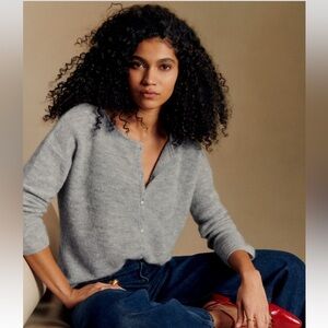 Sezane Gaspard Cardigan Mottled Gray